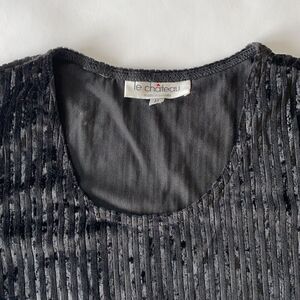 Le Chateau Ribbed Velour Bodysuit, M